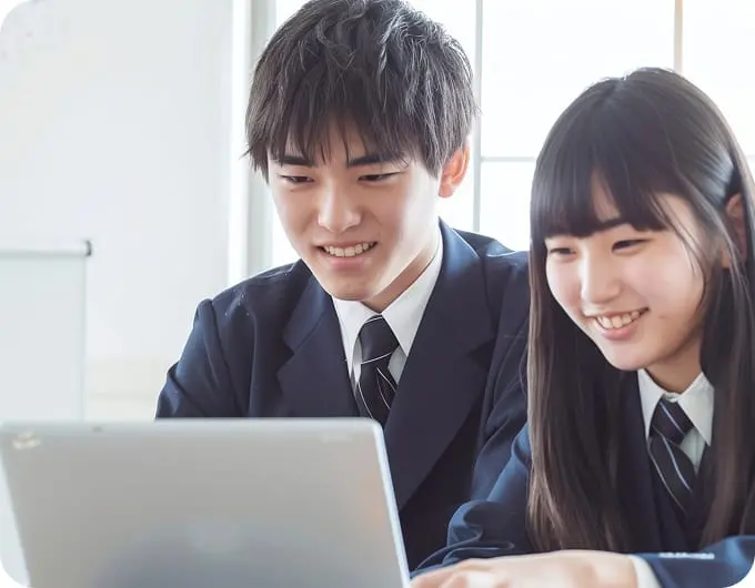 高校生の男女が科目別対策をしているイメージ